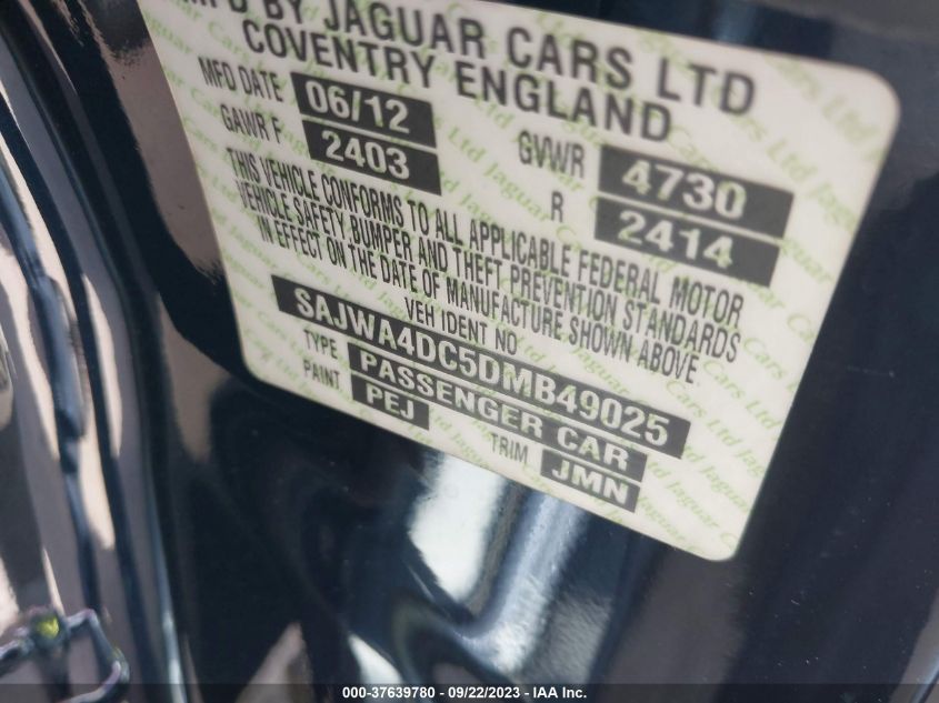 2013 JAGUAR XK XKR SAJWA4DC5DMB49025