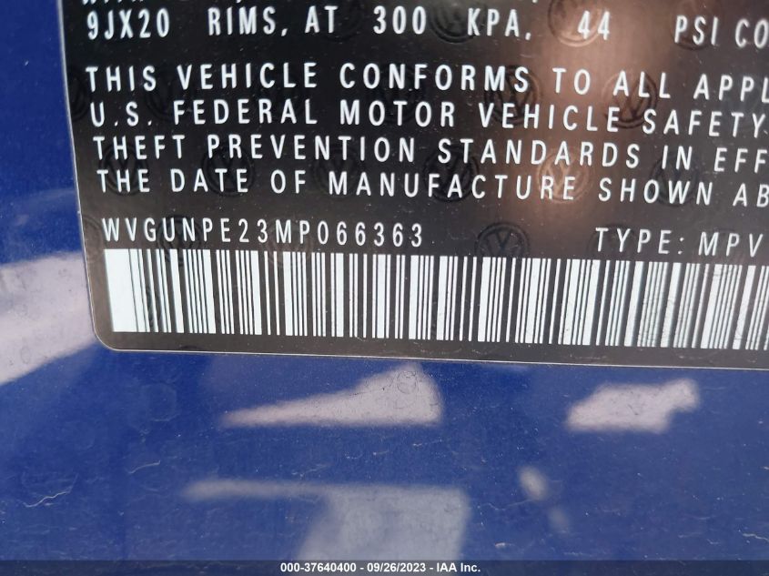 2021 VOLKSWAGEN ID.4 PRO S WVGUNPE23MP066363
