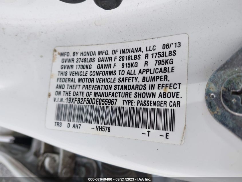 2013 HONDA CIVIC SDN LX - 19XFB2F50DE055967