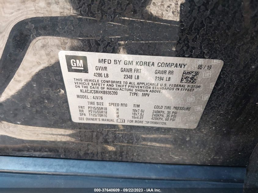 2019 BUICK ENCORE ESSENCE - KL4CJCSM4KB935390