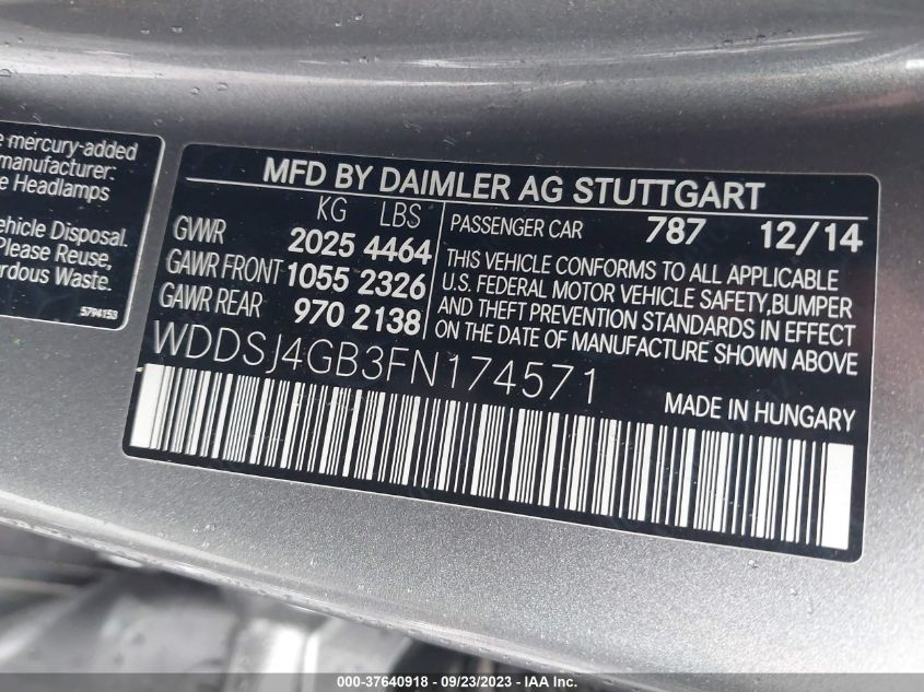 2015 MERCEDES-BENZ CLA-CLASS CLA 250 - WDDSJ4GB3FN174571