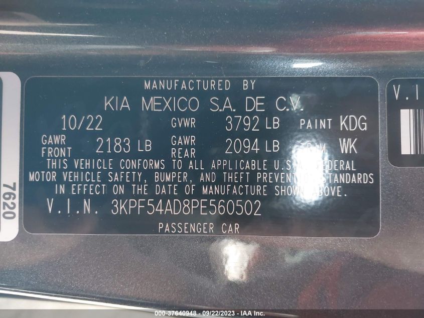 3KPF54AD8PE560502 Kia Forte GT-LINE 9