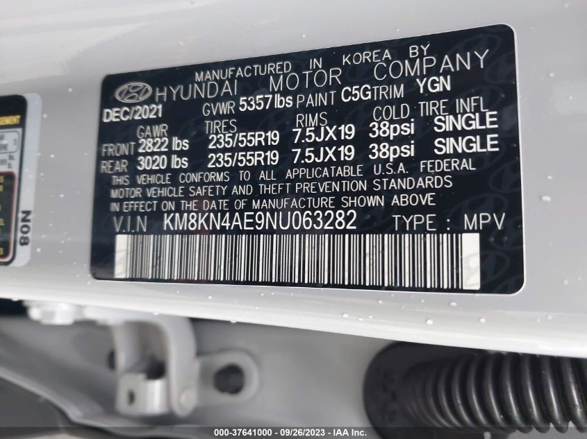 KM8KN4AE9NU063282 Hyundai Ioniq 5 SEL 9