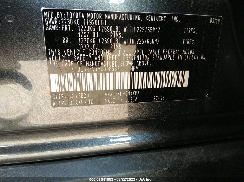 2021 TOYOTA RAV4 HYBRID LE - 4T3L6RFV4MU008557