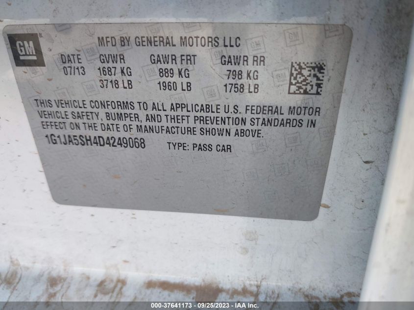 2013 CHEVROLET SONIC LS - 1G1JA5SH4D4249068