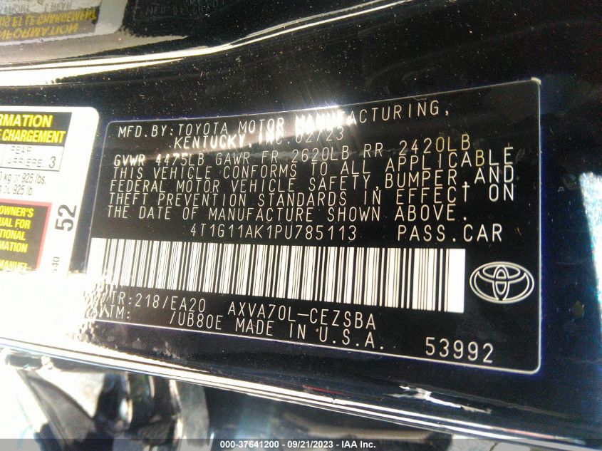 2023 TOYOTA CAMRY SE/SE NIGHTSHADE - 4T1G11AK1PU785113