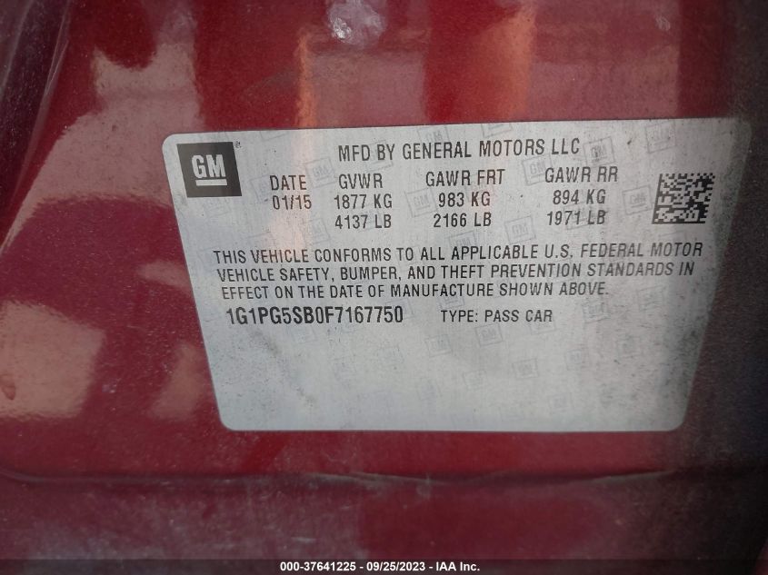 2015 CHEVROLET CRUZE LTZ - 1G1PG5SB0F7167750
