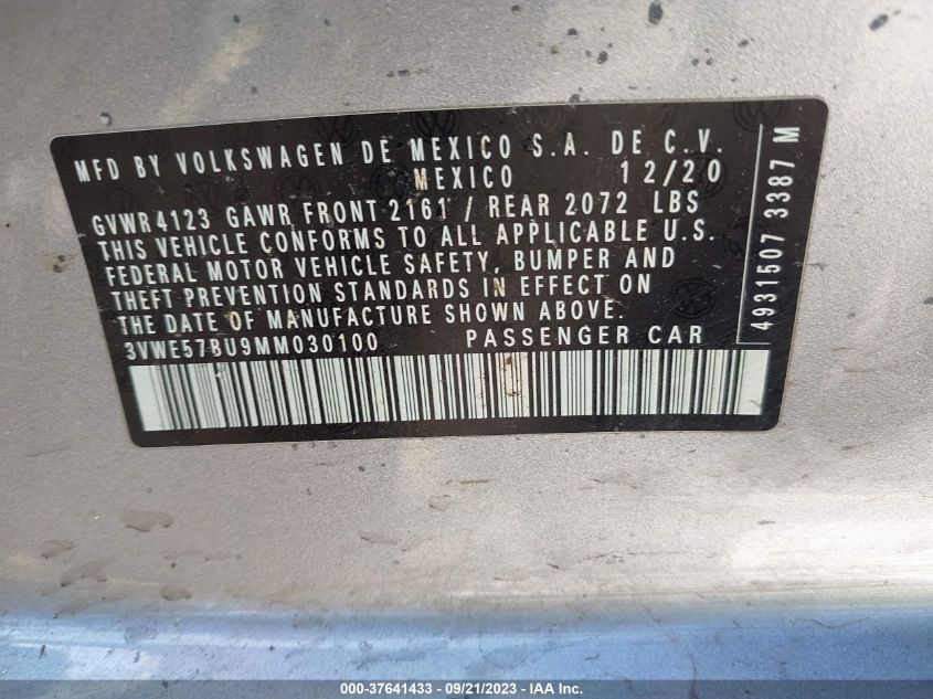 2021 VOLKSWAGEN JETTA SEL - 3VWE57BU9MM030100