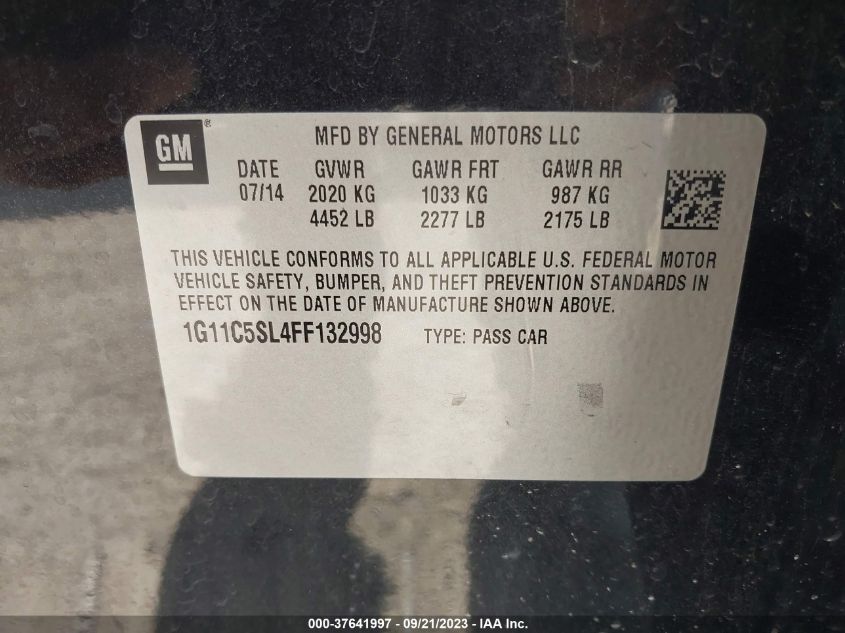 2015 CHEVROLET MALIBU LT - 1G11C5SL4FF132998