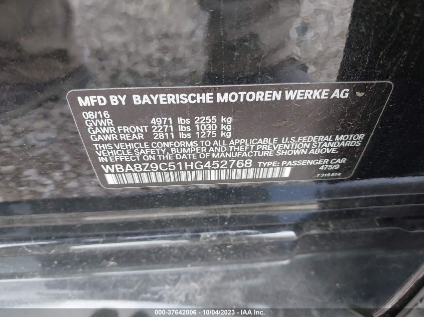 2017 BMW 3 SERIES 330I XDRIVE - WBA8Z9C51HG452768