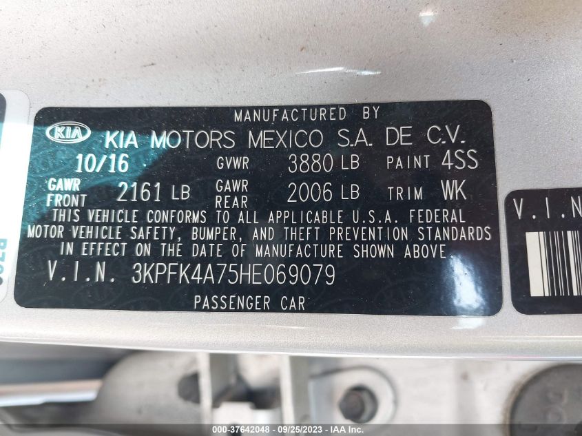 2017 KIA FORTE LX - 3KPFK4A75HE069079