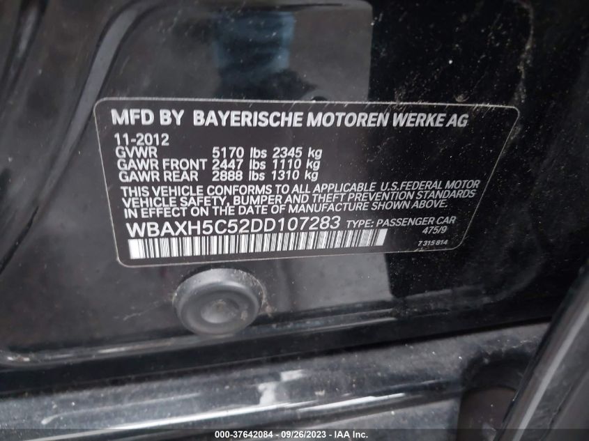 2013 BMW 528I XDRIVE WBAXH5C52DD107283