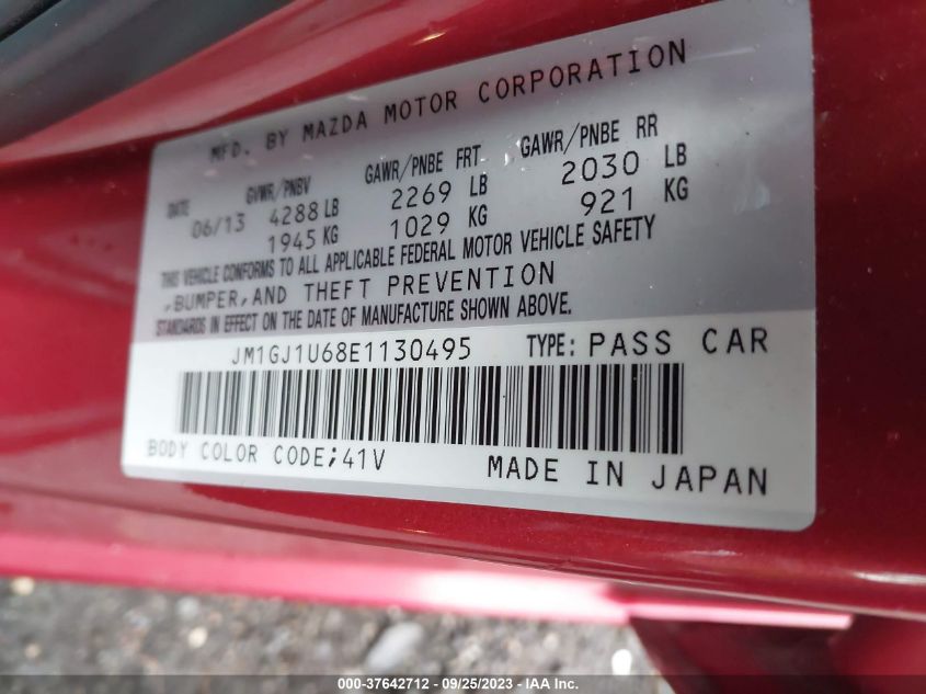 2014 MAZDA MAZDA6 I SPORT - JM1GJ1U68E1130495