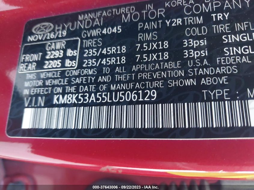 2020 HYUNDAI KONA ULTIMATE - KM8K53A55LU506129