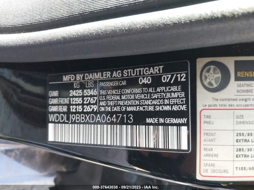 2013 MERCEDES-BENZ CLS-CLASS CLS 550 WDDLJ9BBXDA064713