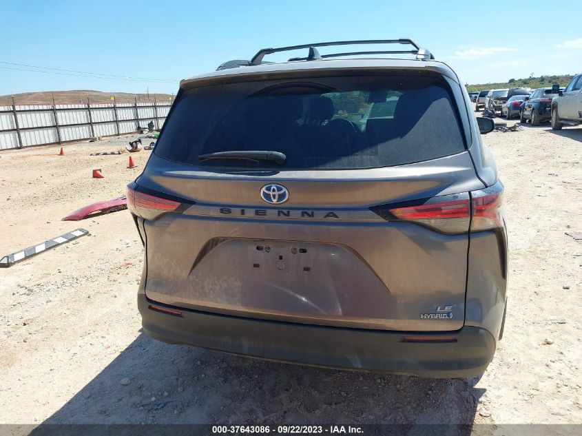 2022 TOYOTA SIENNA LE - 5TDKRKEC3NS098720