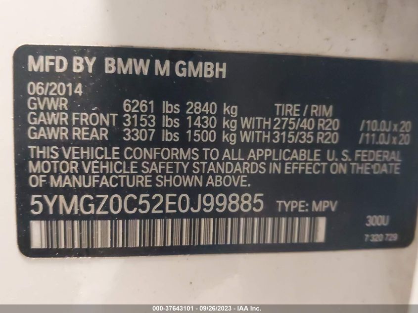 2014 BMW X6 M - 5YMGZ0C52E0J99885