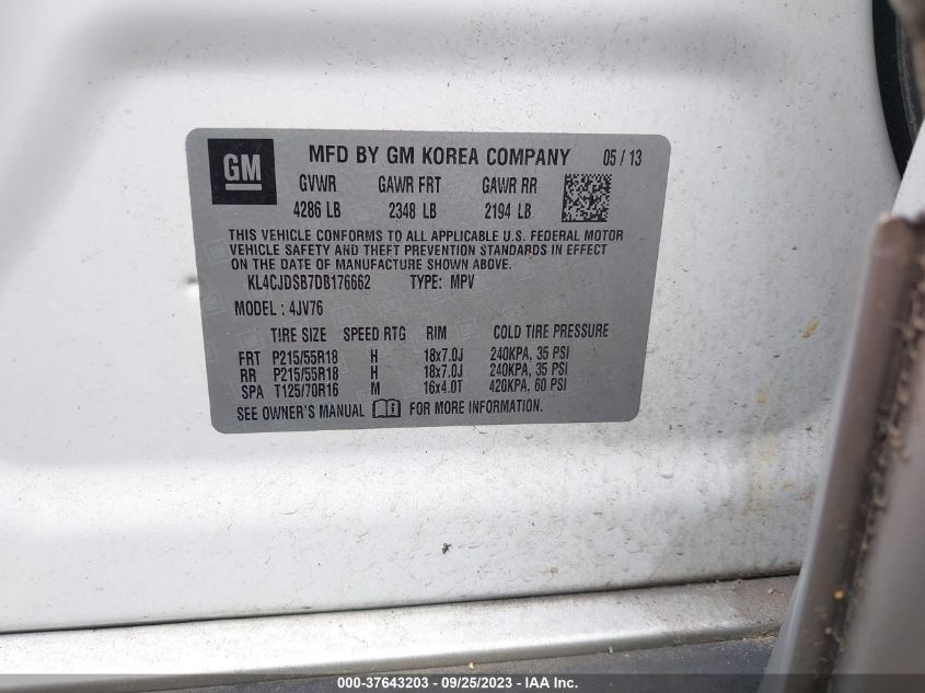 2013 BUICK ENCORE PREMIUM - KL4CJDSB7DB176662
