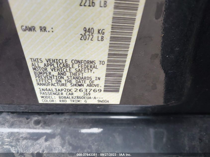 2013 NISSAN ALTIMA 2.5 S - 1N4AL3AP2DC263769