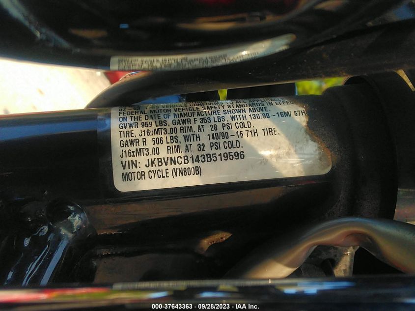2003 KAWASAKI VN800 B - JKBVNCB143B519596