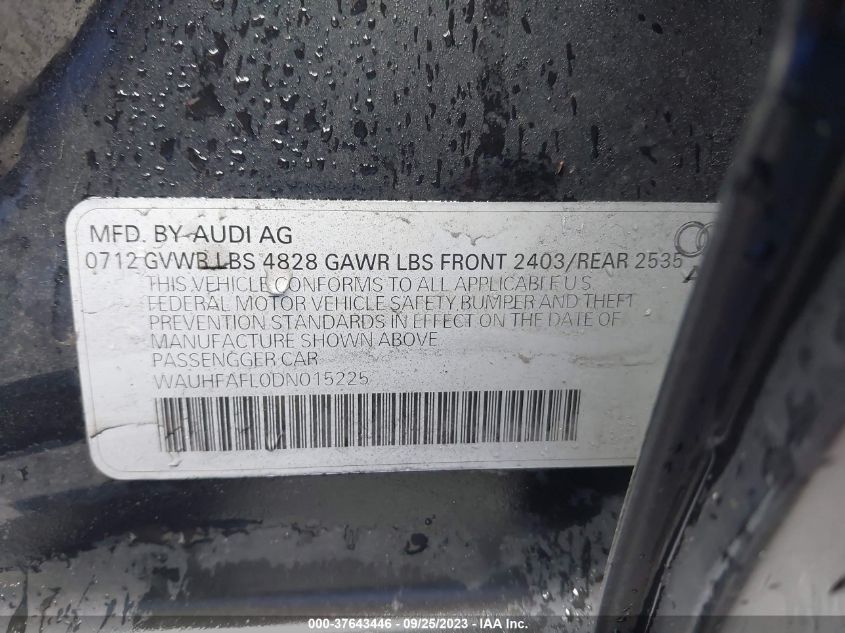 2013 AUDI A4 PREMIUM PLUS - WAUHFAFL0DN015225