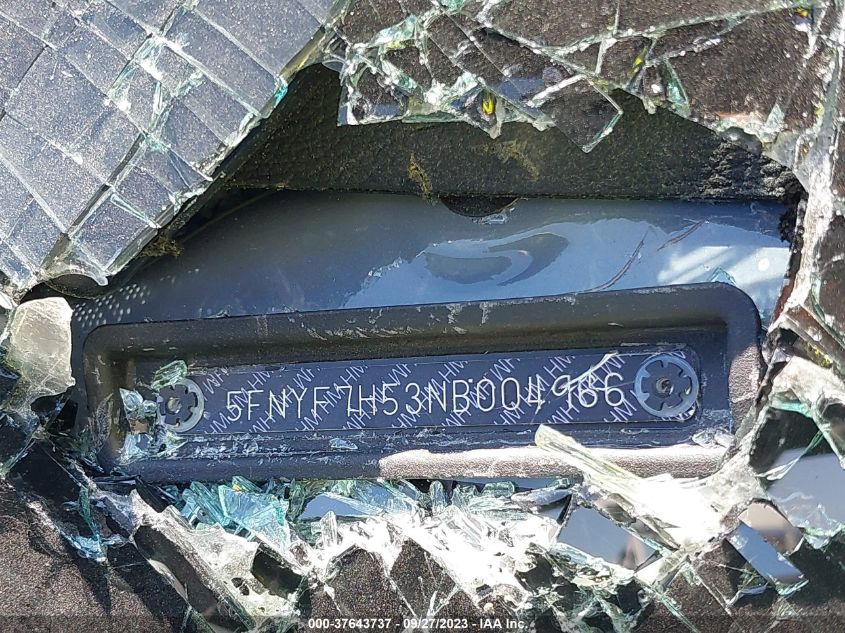 2022 HONDA PASSPORT EX-L - 5FNYF7H53NB004966