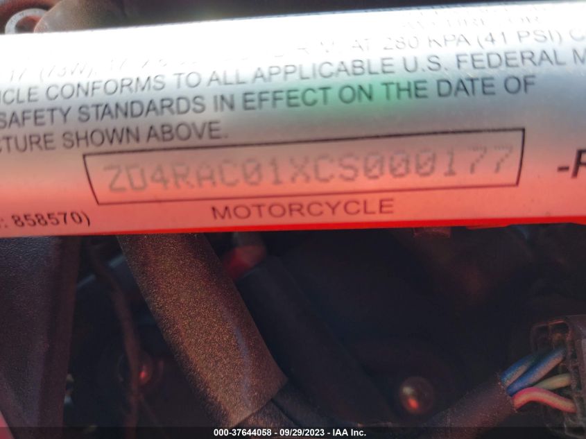 2012 APRILIA SHIVER 750 ZD4RAC01XCS000177