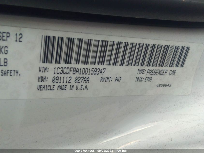 2013 DODGE DART SXT - 1C3CDFBA1DD159347