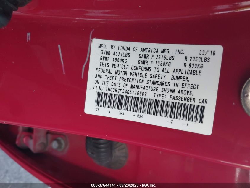2016 HONDA ACCORD SPORT - 1HGCR2F54GA176962