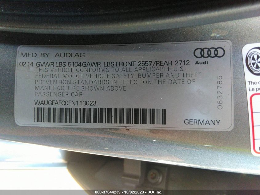 2014 AUDI A6 2.0T PREMIUM PLUS - WAUGFAFC0EN113023
