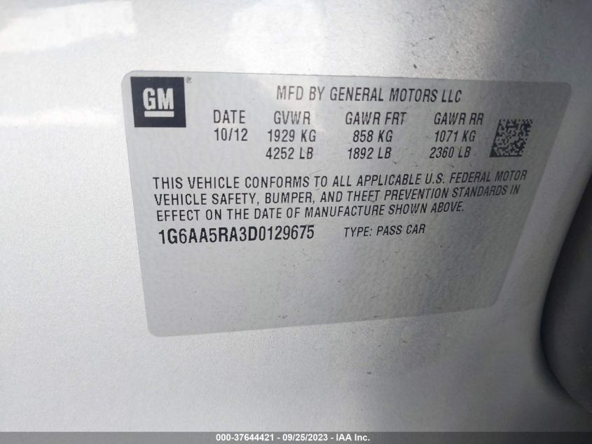 2013 CADILLAC ATS - 1G6AA5RA3D0129675