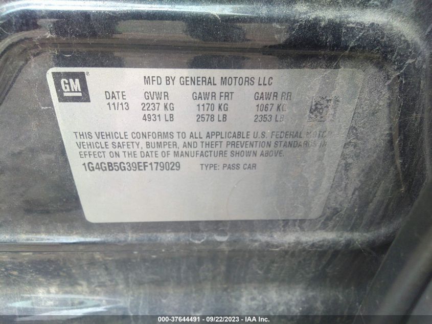 2014 BUICK LACROSSE LEATHER - 1G4GB5G39EF179029
