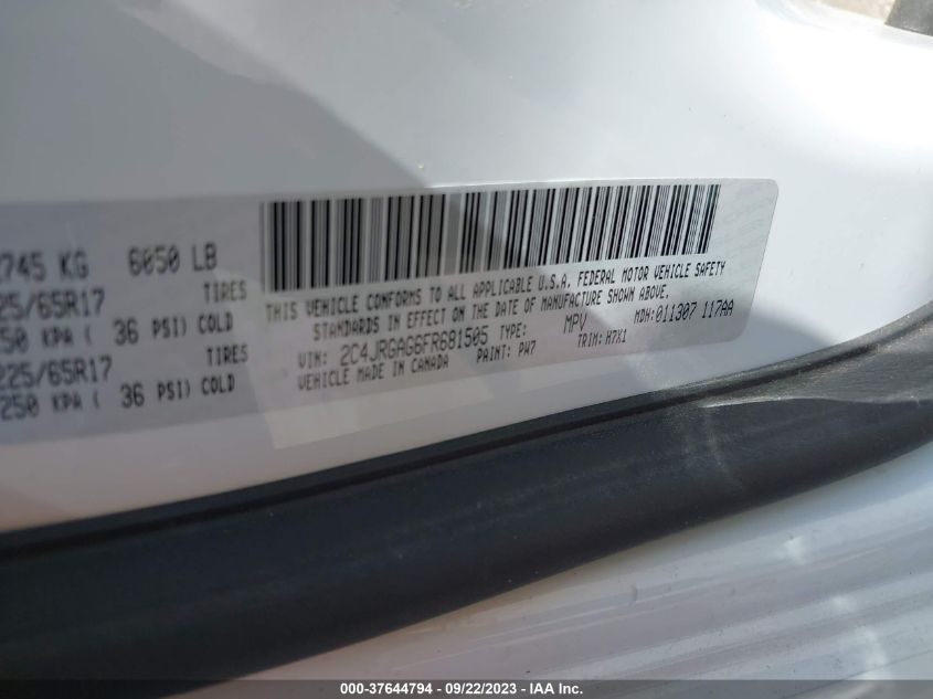 2015 RAM CARGO TRADESMAN 2C4JRGAG6FR681505