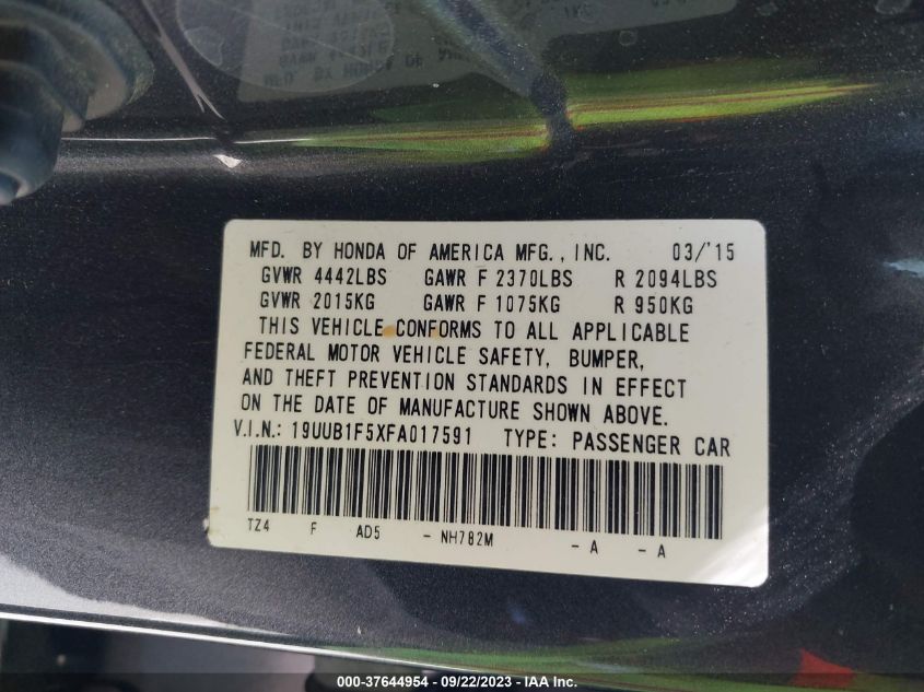 2015 ACURA TLX TECH - 19UUB1F5XFA017591
