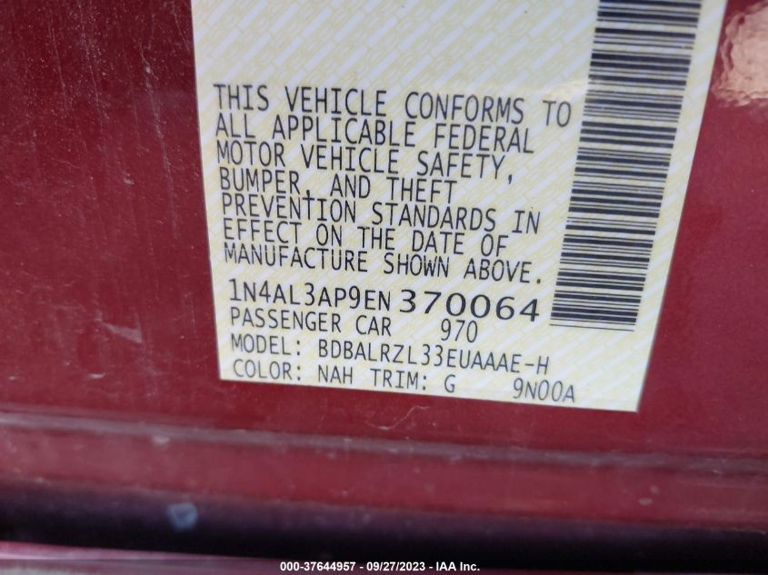 2014 NISSAN ALTIMA 2.5 S - 1N4AL3AP9EN370064