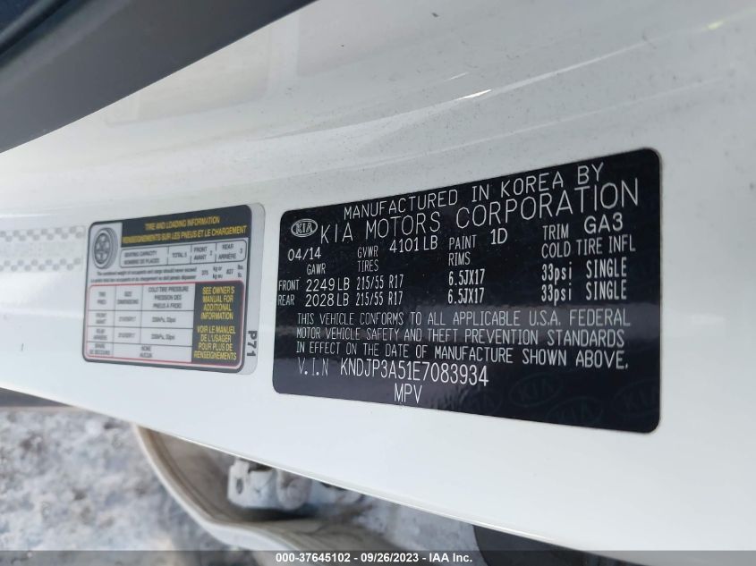 2014 KIA SOUL + - KNDJP3A51E7083934