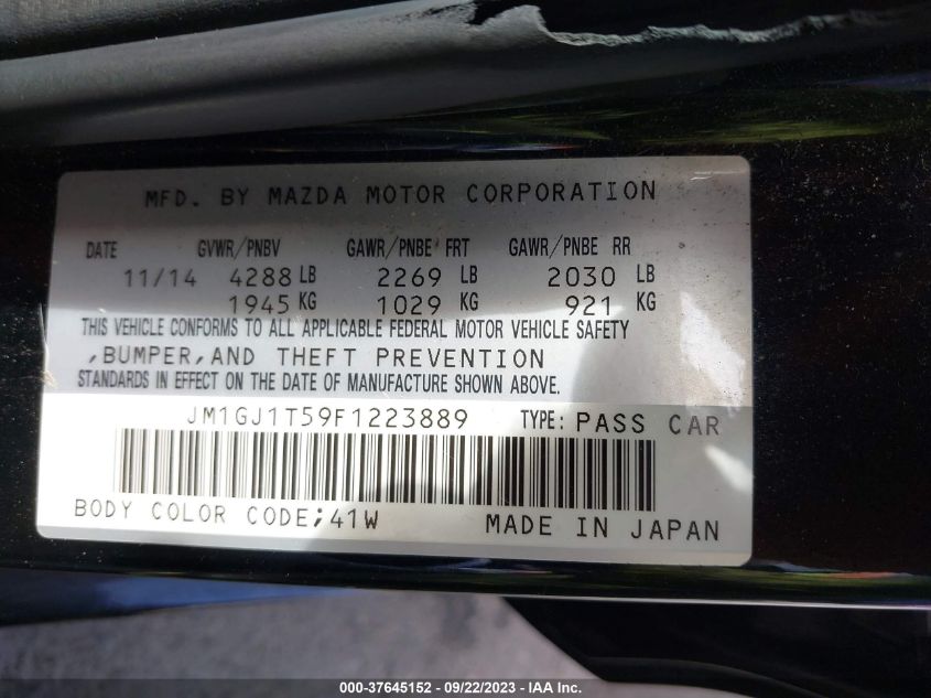 2015 MAZDA MAZDA6 I TOURING - JM1GJ1T59F1223889