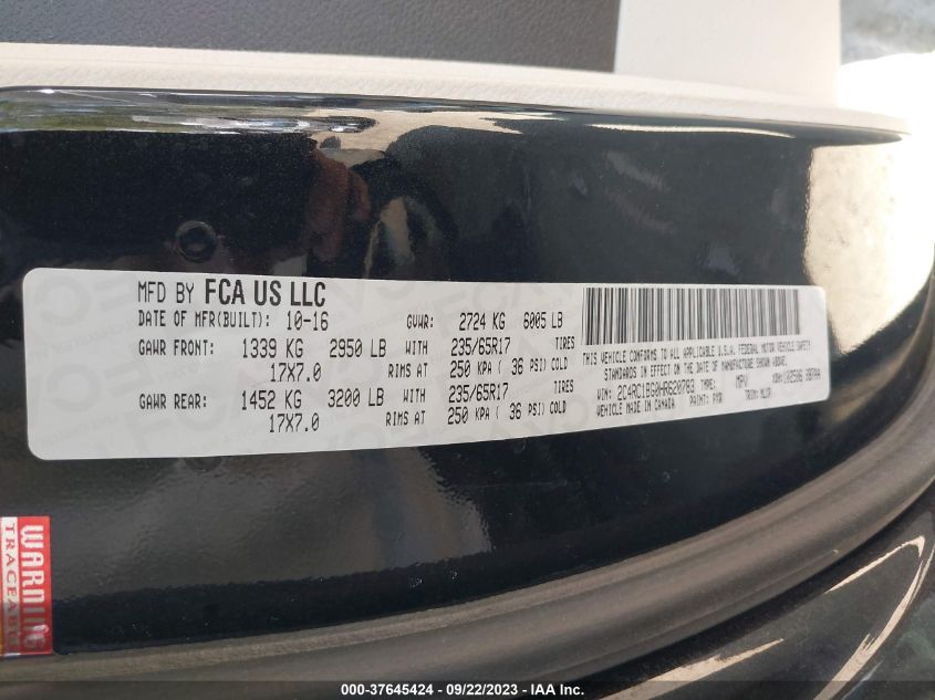 2017 CHRYSLER PACIFICA TOURING-L - 2C4RC1BG0HR620783