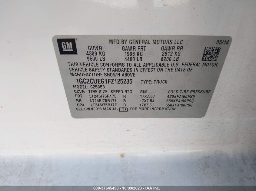2015 CHEVROLET SILVERADO 2500HD WORK TRUCK - 1GC2CUEG1FZ125235