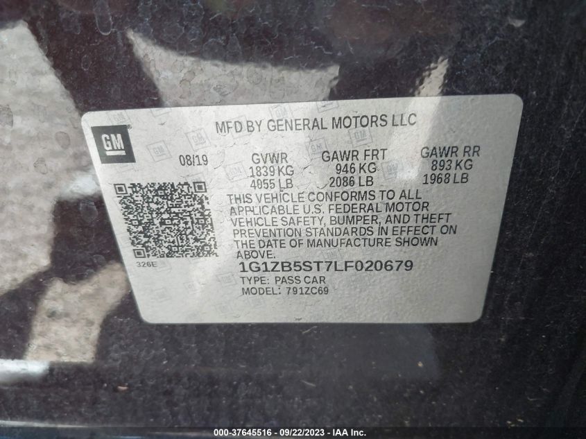 2020 CHEVROLET MALIBU LS - 1G1ZB5ST7LF020679