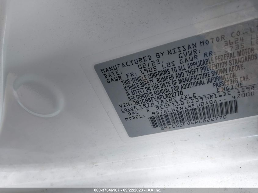 2023 NISSAN VERSA SR - 3N1CN8FV4PL822770