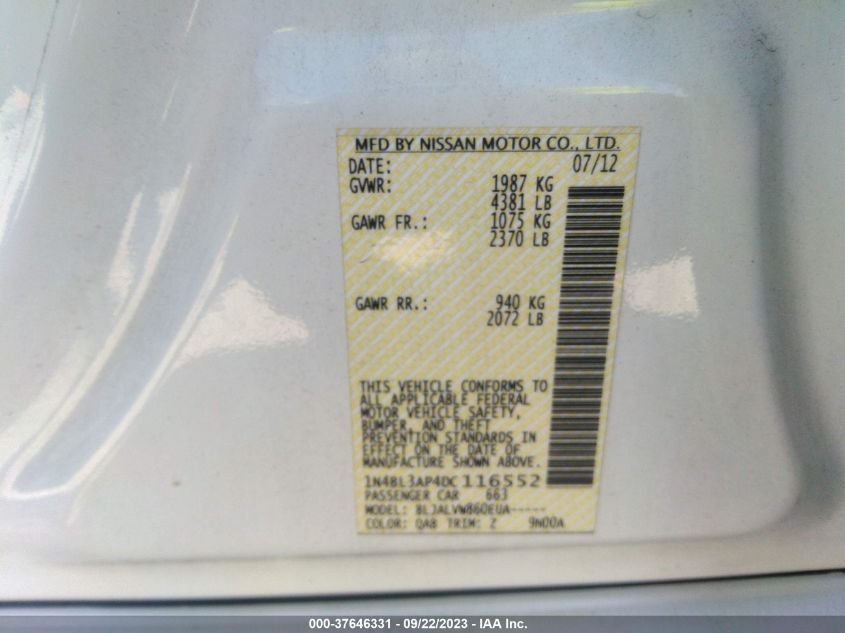 2013 NISSAN ALTIMA 3.5 SL - 1N4BL3AP4DC116552