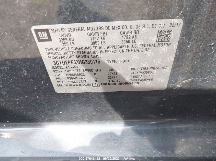 2017 GMC SIERRA 1500 DENALI - 3GTU2PEJ3HG330115