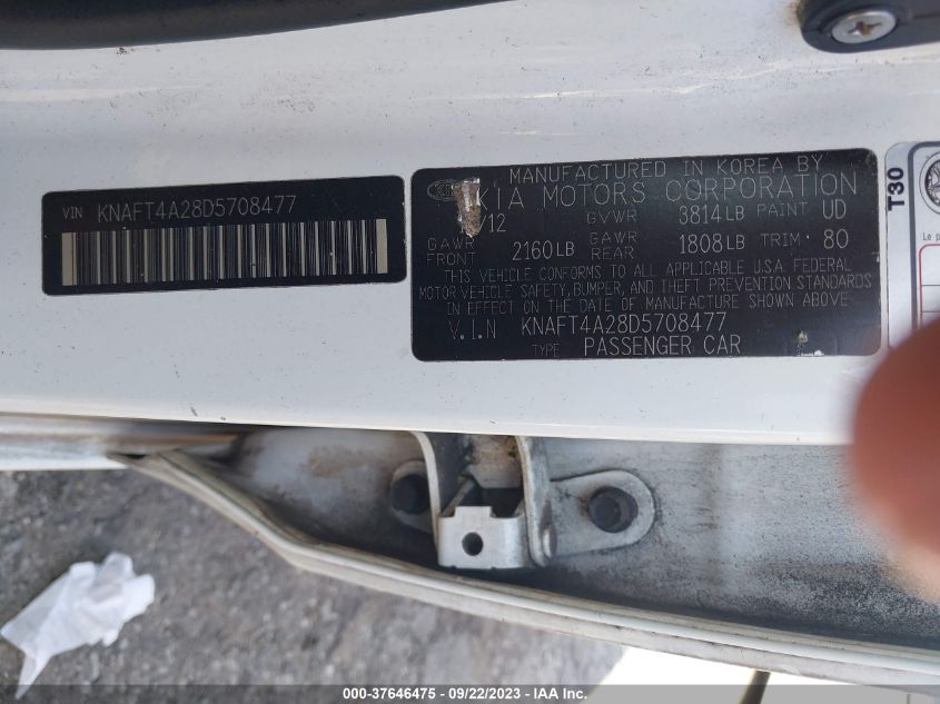 2013 KIA FORTE LX - KNAFT4A28D5708477