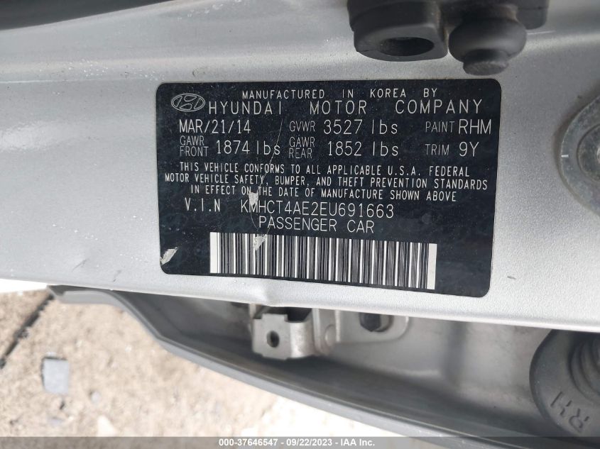 2014 HYUNDAI ACCENT GLS - KMHCT4AE2EU691663