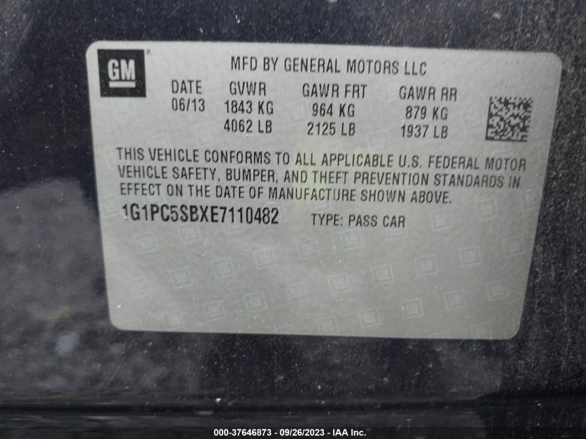 2014 CHEVROLET CRUZE 1LT - 1G1PC5SBXE7110482