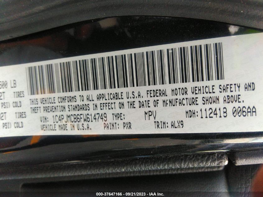 2015 JEEP CHEROKEE LATITUDE - 1C4PJMCB6FW614749