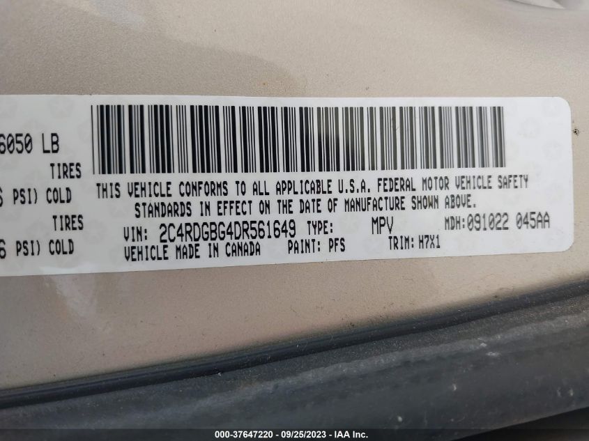 2013 DODGE GRAND CARAVAN SE - 2C4RDGBG4DR561649