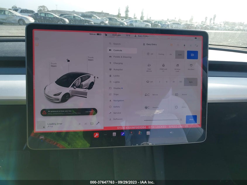 VIN 5YJ3E1EBXMF001064 2021 TESLA MODEL 3 LONG RANGE