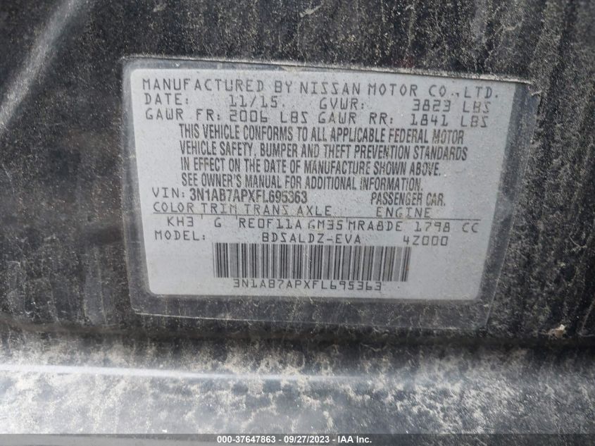 2015 NISSAN SENTRA SV - 3N1AB7APXFL695363